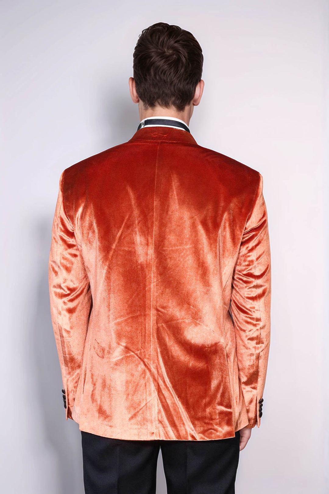 Kadife Slim Fit Tek Düğmeli Taba Erkek Balo Ceket - Wessi