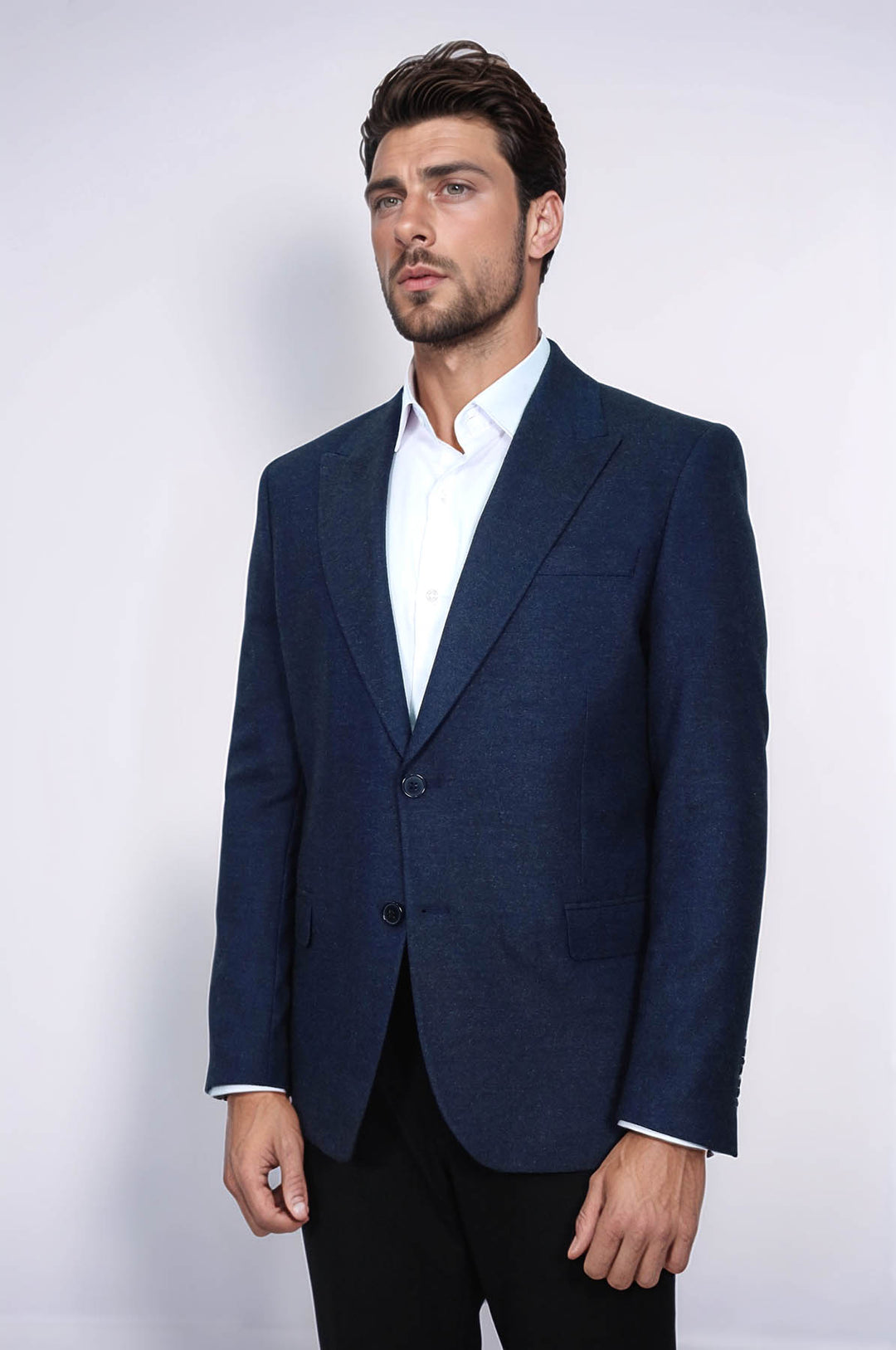 Düz Slim Fit Spor Lacivert Erkek Ceket - Wessi