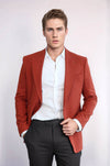 Düz Slim Fit Spor Bordo Erkek Ceket - Wessi