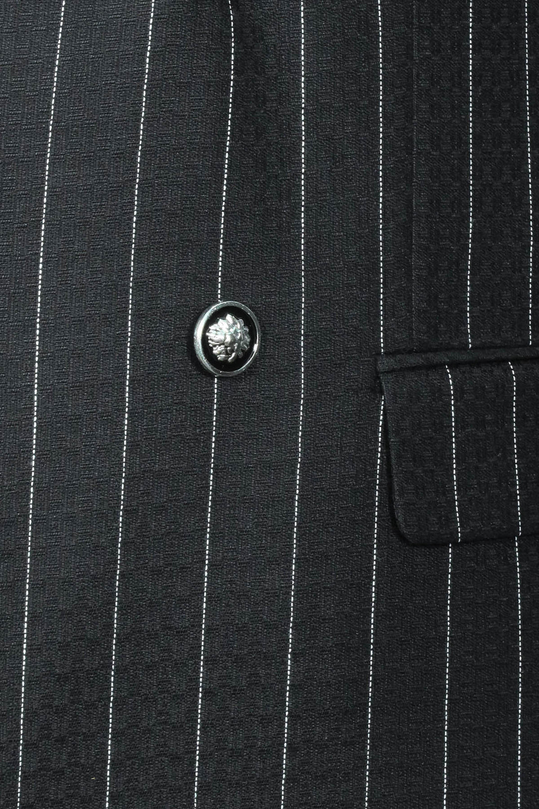 Kruvaze Slim Fit Çizgili Siyah Erkek Ceket - Wessi