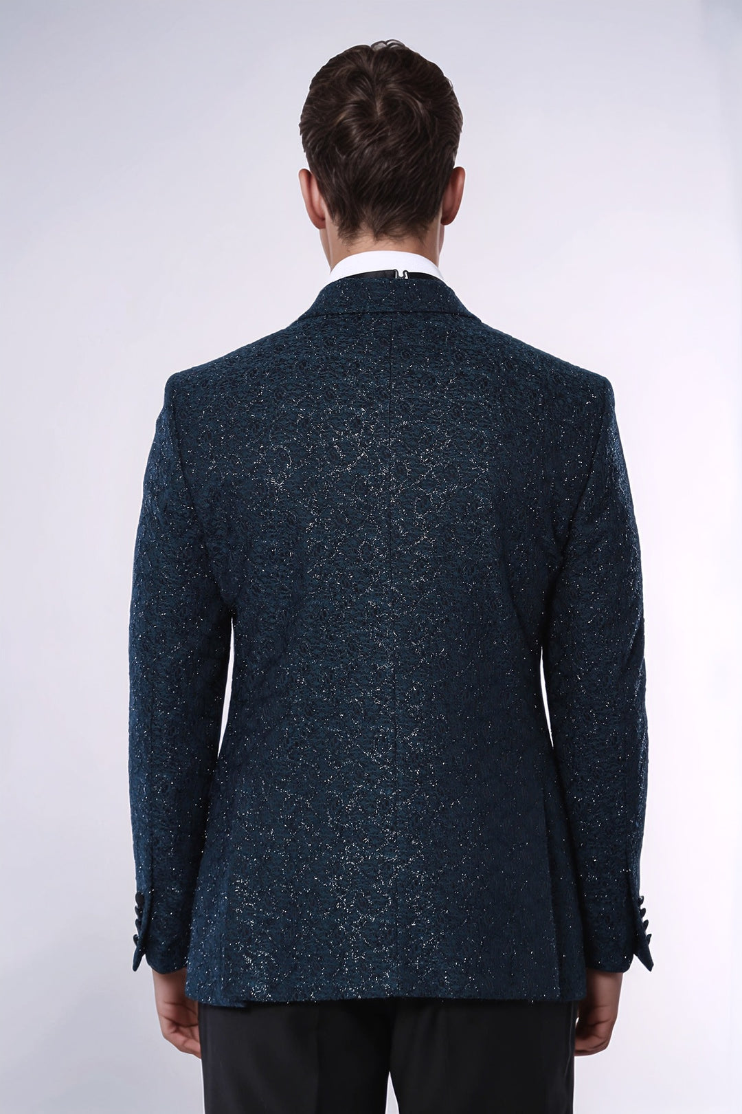 Sim Desenli Yeşil Smokin Ceket - Wessi