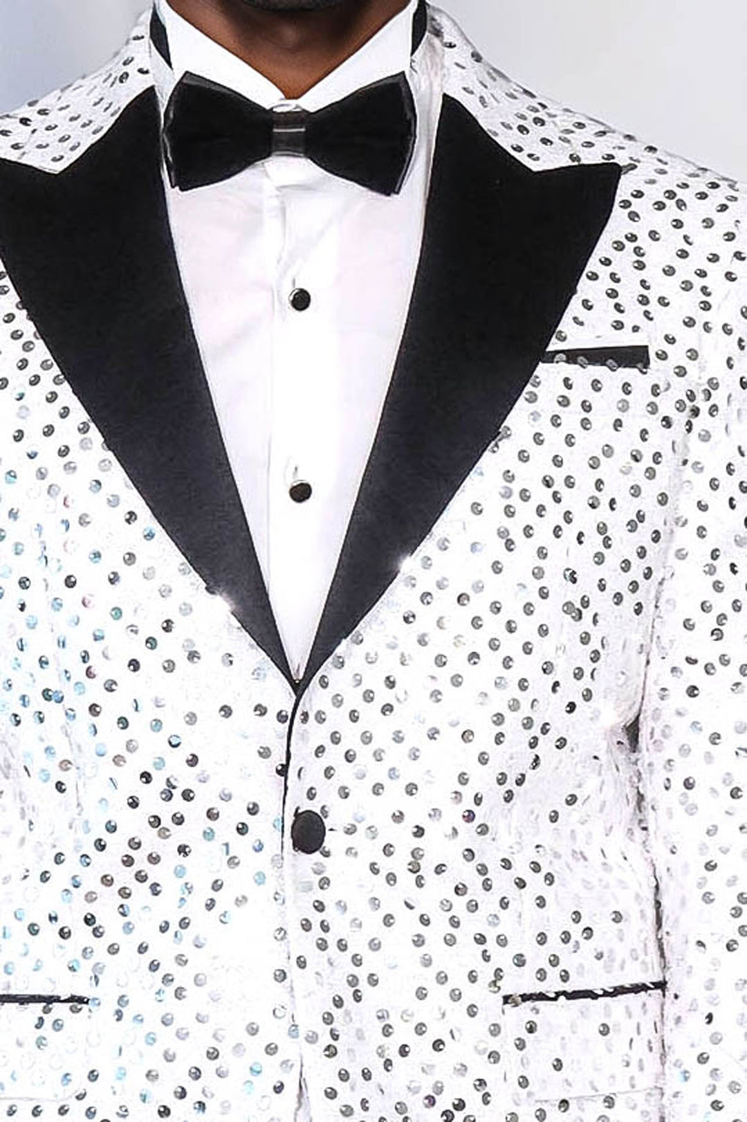 Pul Desenli Beyaz Damatlık Ceket -  Wessi