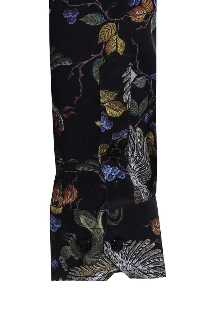 Desenli Siyah Slim Fit Erkek Gömlek - Wessi