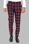 Ekose Desenli Slim Fit Lacivert Erkek Pantolon - Wessi