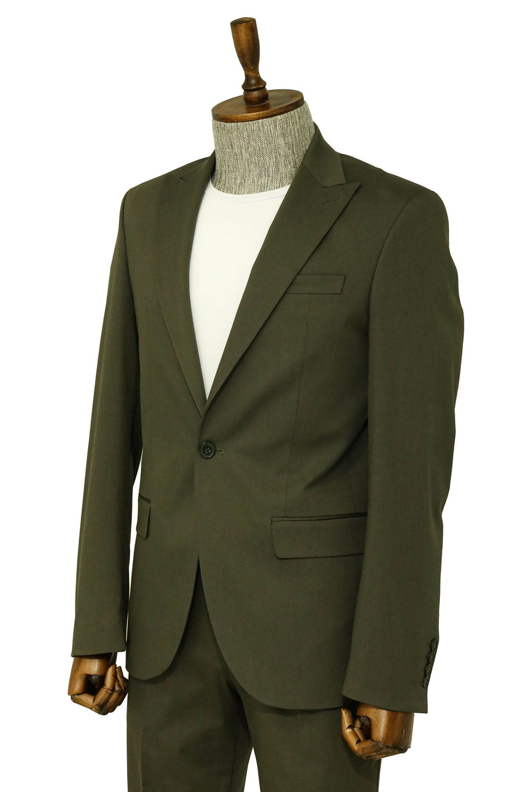 Tek Düğmeli Yeşil Erkek İkili Takım Elbise - Wessi