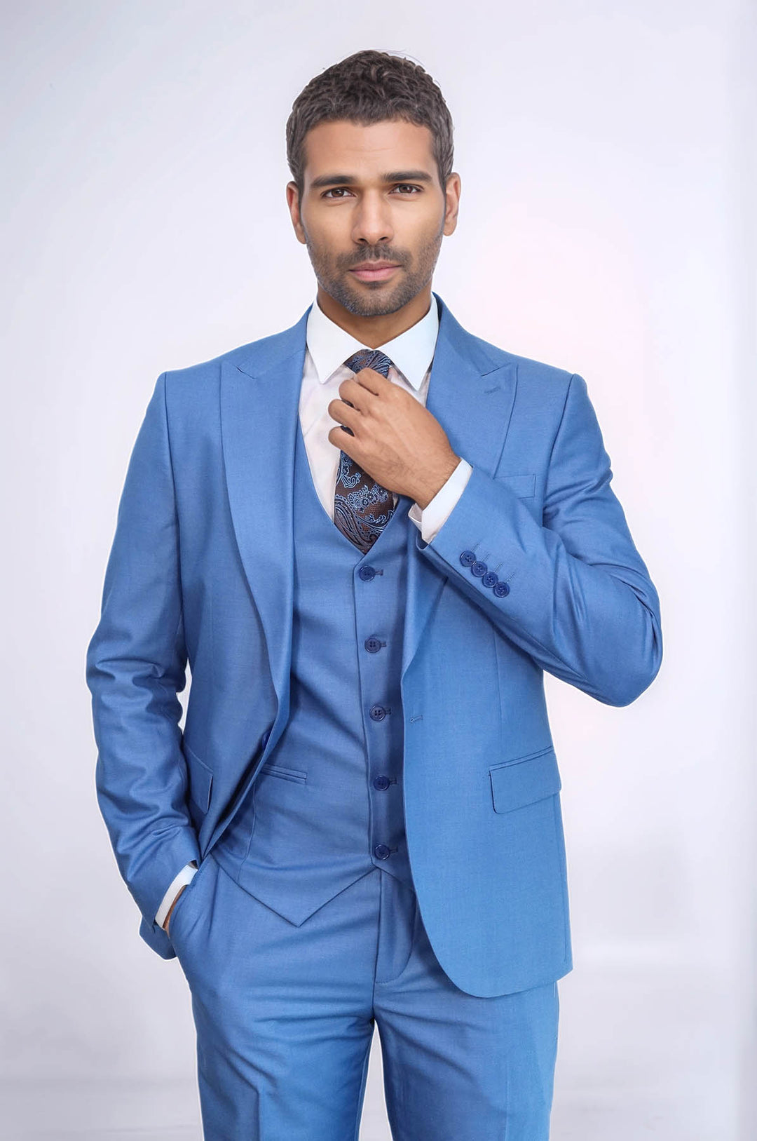 Desensiz Slim Fit Lacivert Erkek Takım Elbise - Wessi