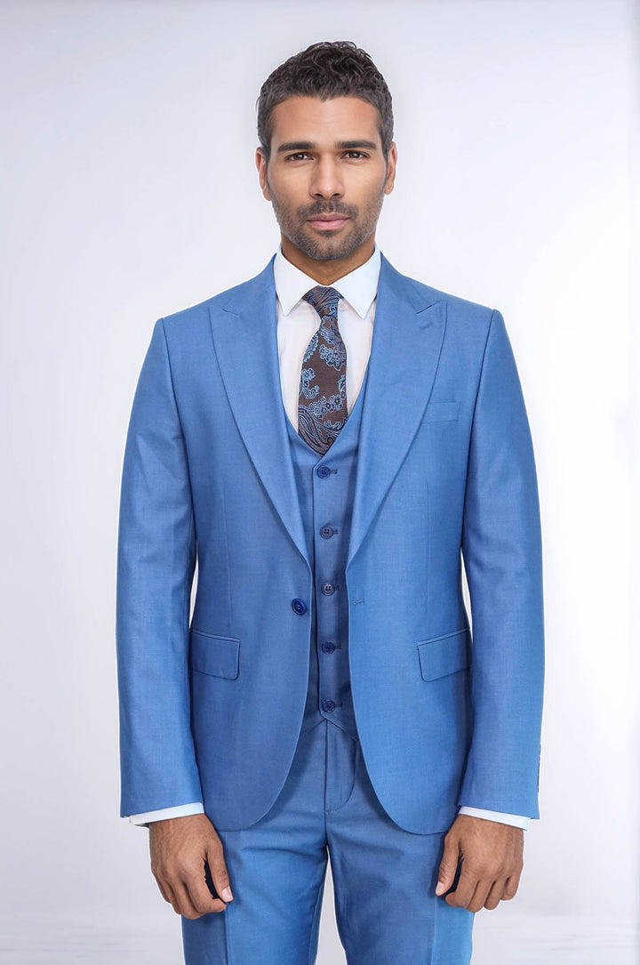 Desensiz Slim Fit Lacivert Erkek Takım Elbise - Wessi