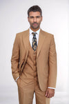 Desensiz Slim Fit Taba Erkek Takım Elbise - Wessi