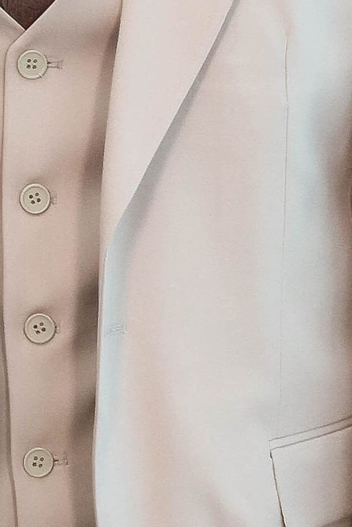 Desensiz Yelekli Slim Fit Açık Kahverengi Erkek Takım Elbise - Wessi