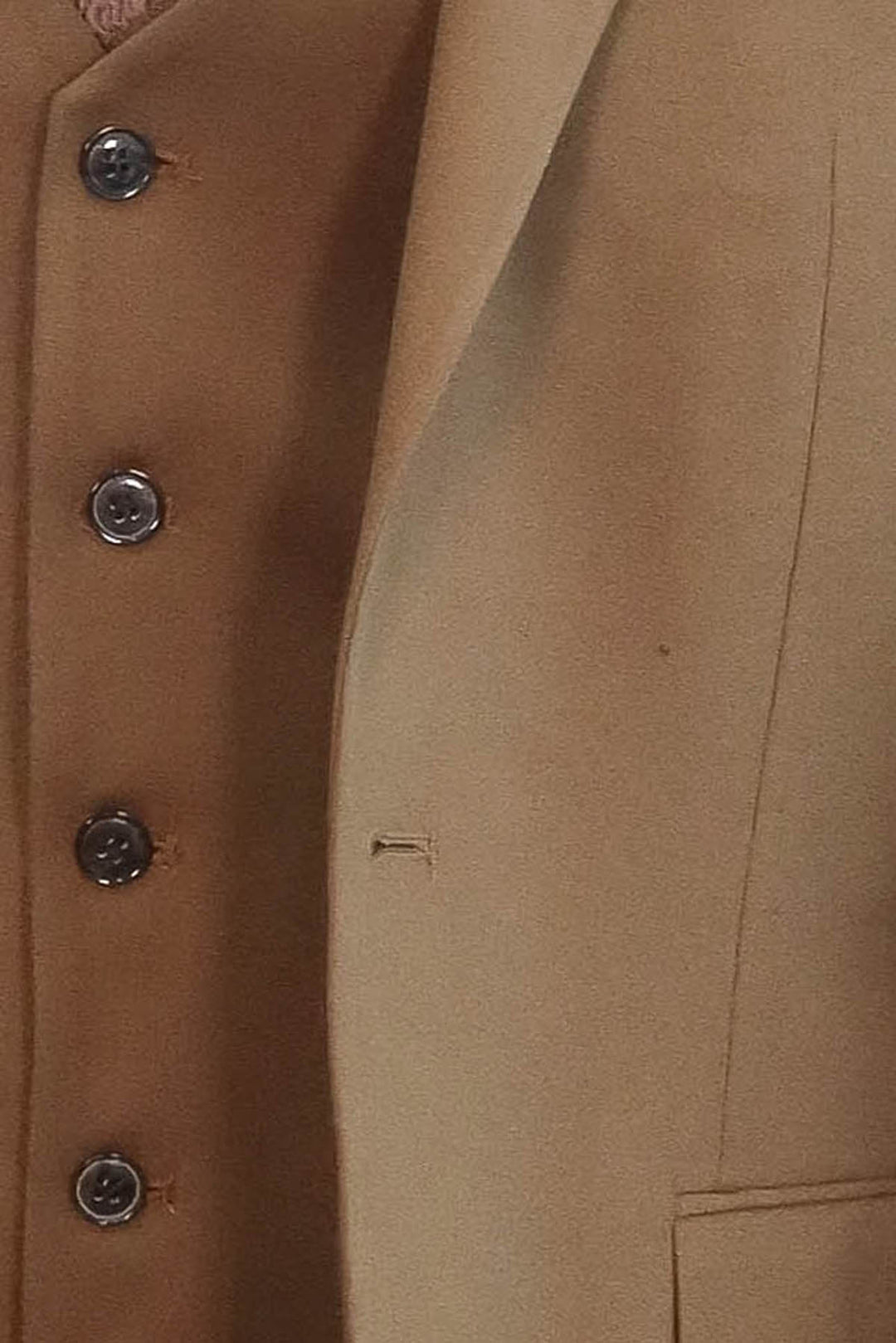 Tek Düğmeli Slim Fit Taba Yelekli Erkek Takım Elbise - Wessi