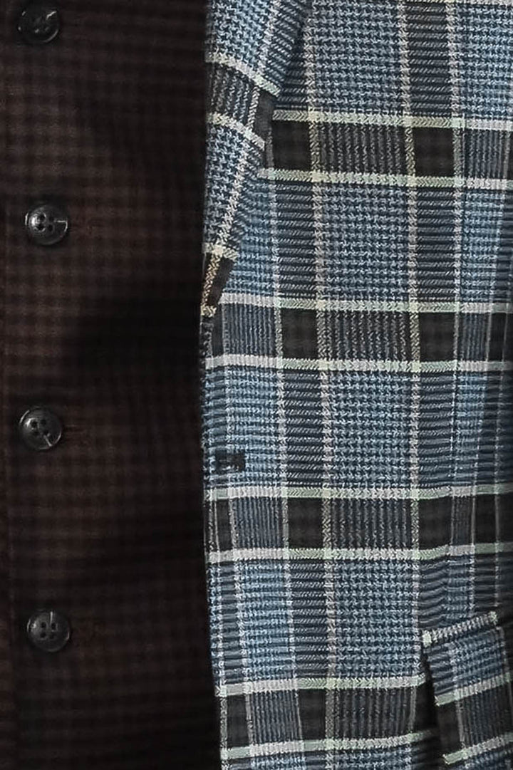 Ekose Yelekli Füme Erkek Takım Elbise - Wessi