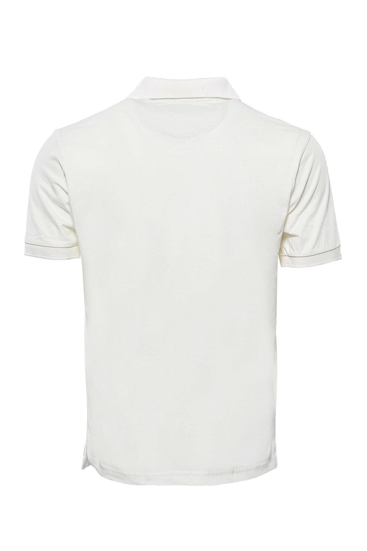 Polo Yaka Krem Düz T-shirt | Wessi