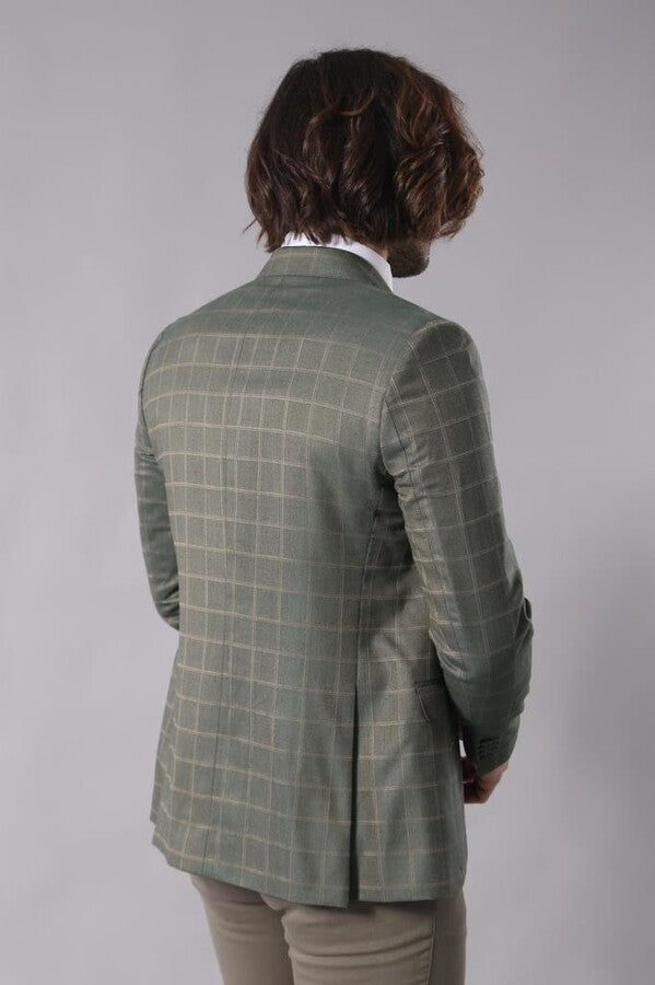 Kruvaze Yeşil Kareli Takım Elbise | Wessi
