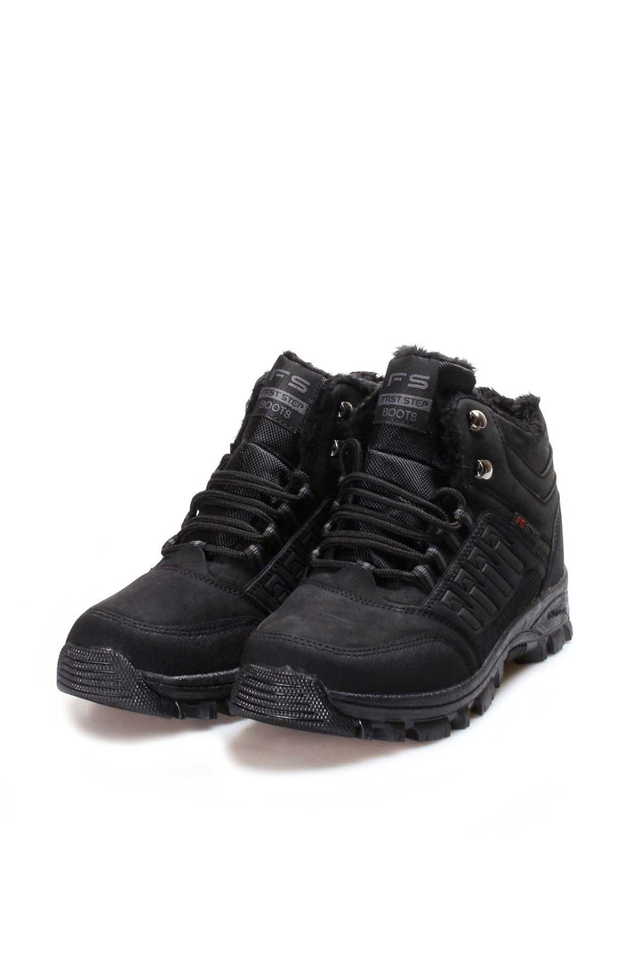 Kürk Astarlı ve Dayanıklı Tabanlı Erkek Siyah Outdoor Bot - Wessi