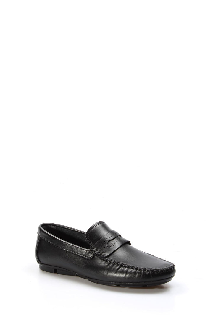 Erkek Klasik Siyah Deri Loafer- Wessi