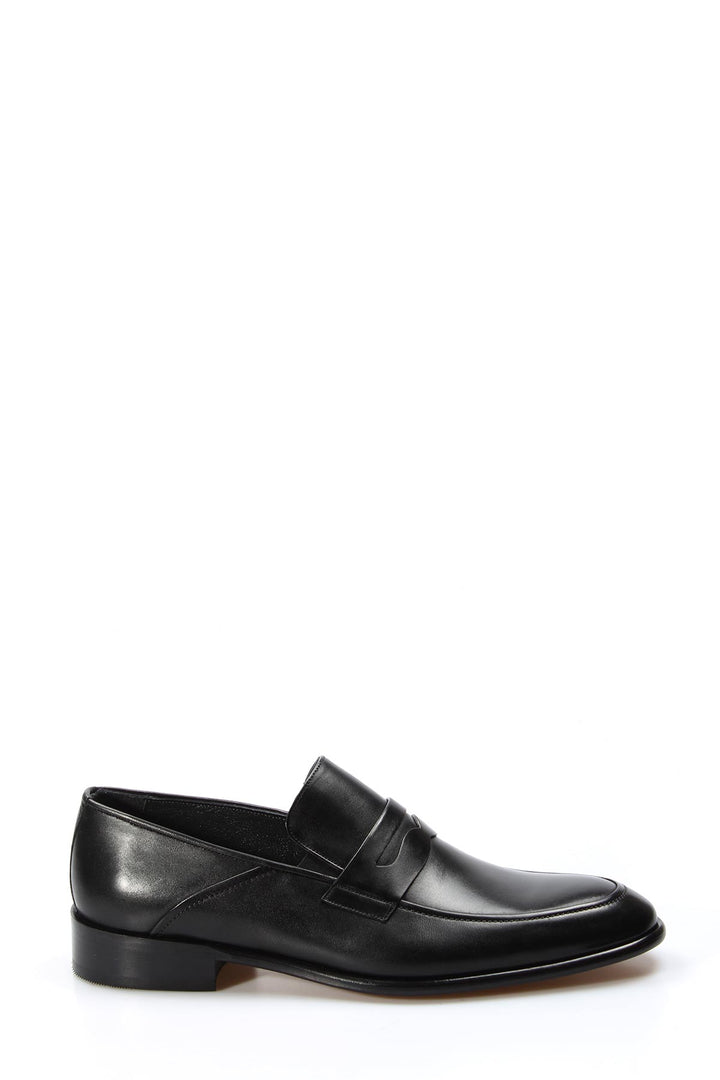 Erkek Siyah Deri Klasik Loafer - Wessi