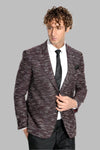 Desenli Slim Fit Spor Bordo Erkek Ceket - Wessi