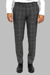 Kare Desenli Slim Fit Füme Erkek Pantolon - Wessi