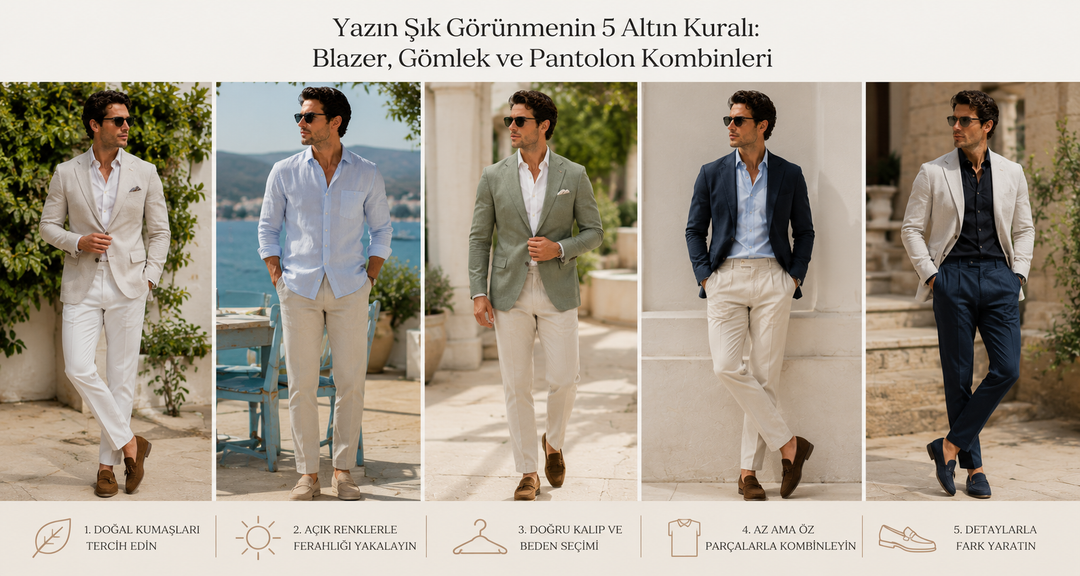 Yazın Şık Görünmenin 5 Altın Kuralı: Blazer, Gömlek ve Pantolon Kombinleri