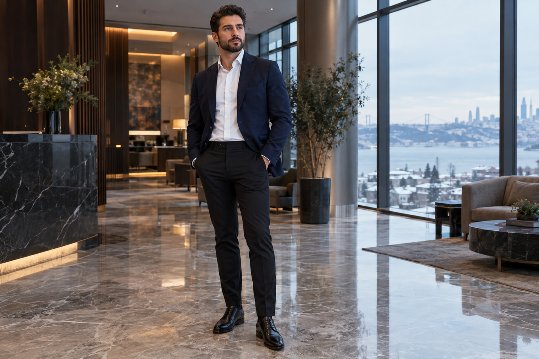 Siyah Kumaş Pantolon ile Kışlık Ofis Kombinleri