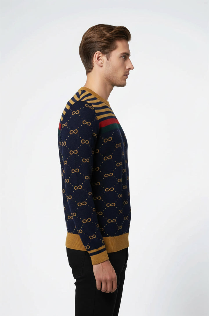 Camel Desenli Bisiklet Yaka Triko - Wessi