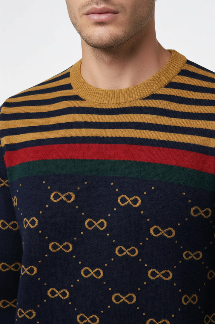 Camel Desenli Bisiklet Yaka Triko - Wessi