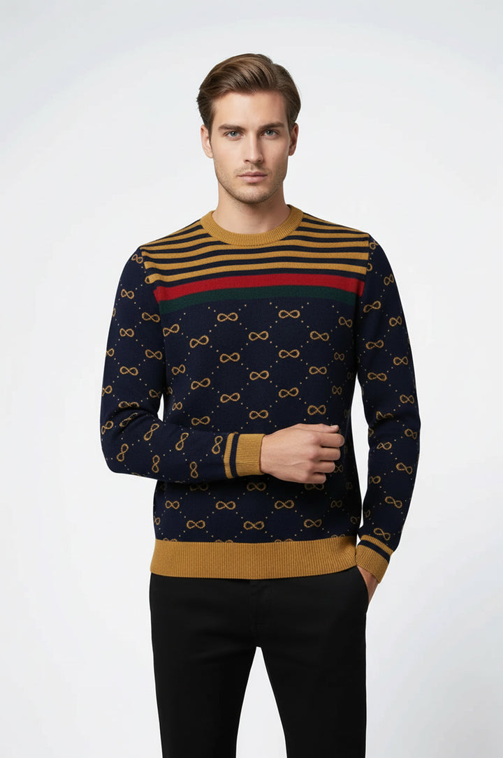 Camel Desenli Bisiklet Yaka Triko - Wessi