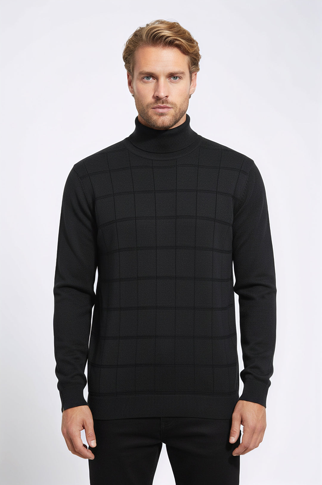 Yeşil Desenli Yarım Balıkçı Yaka Triko - Wessi