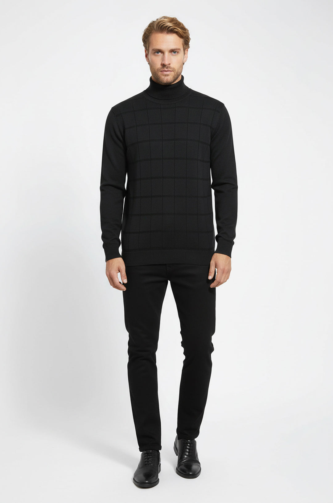 Yeşil Desenli Yarım Balıkçı Yaka Triko - Wessi