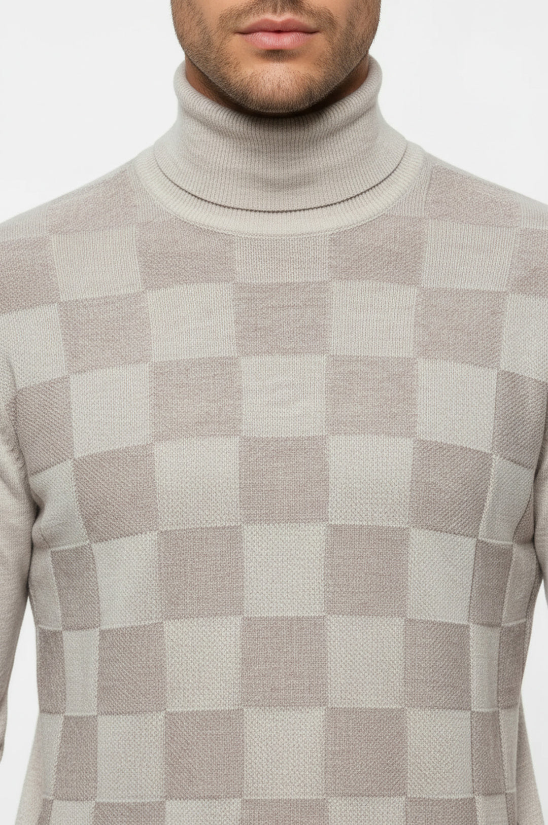 Kemik Desenli Yarım Balıkçı Yaka Triko - Wessi