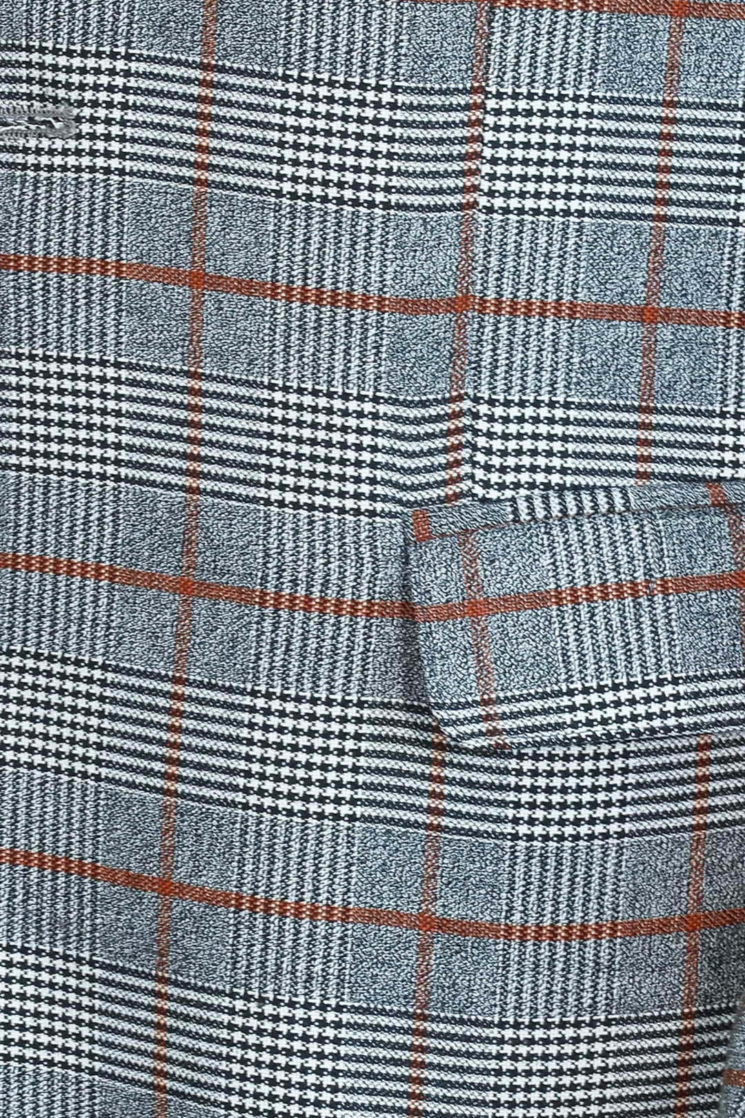 Ekose Tek Düğme Slim Fit Gri Erkek Ceket - Wessi