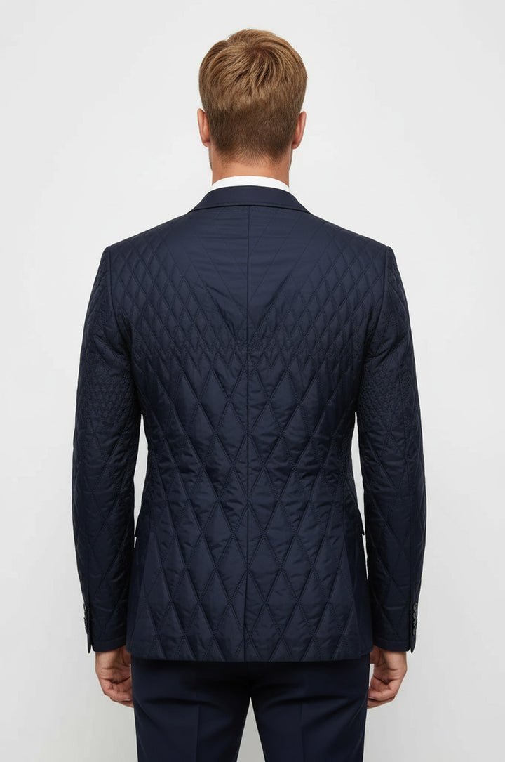 Lacivert Kapitone Ceket - Wessi