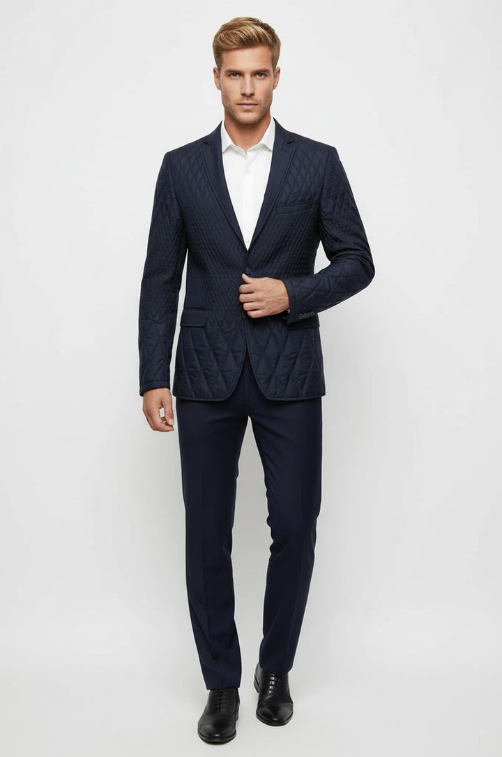 Lacivert Kapitone Ceket - Wessi