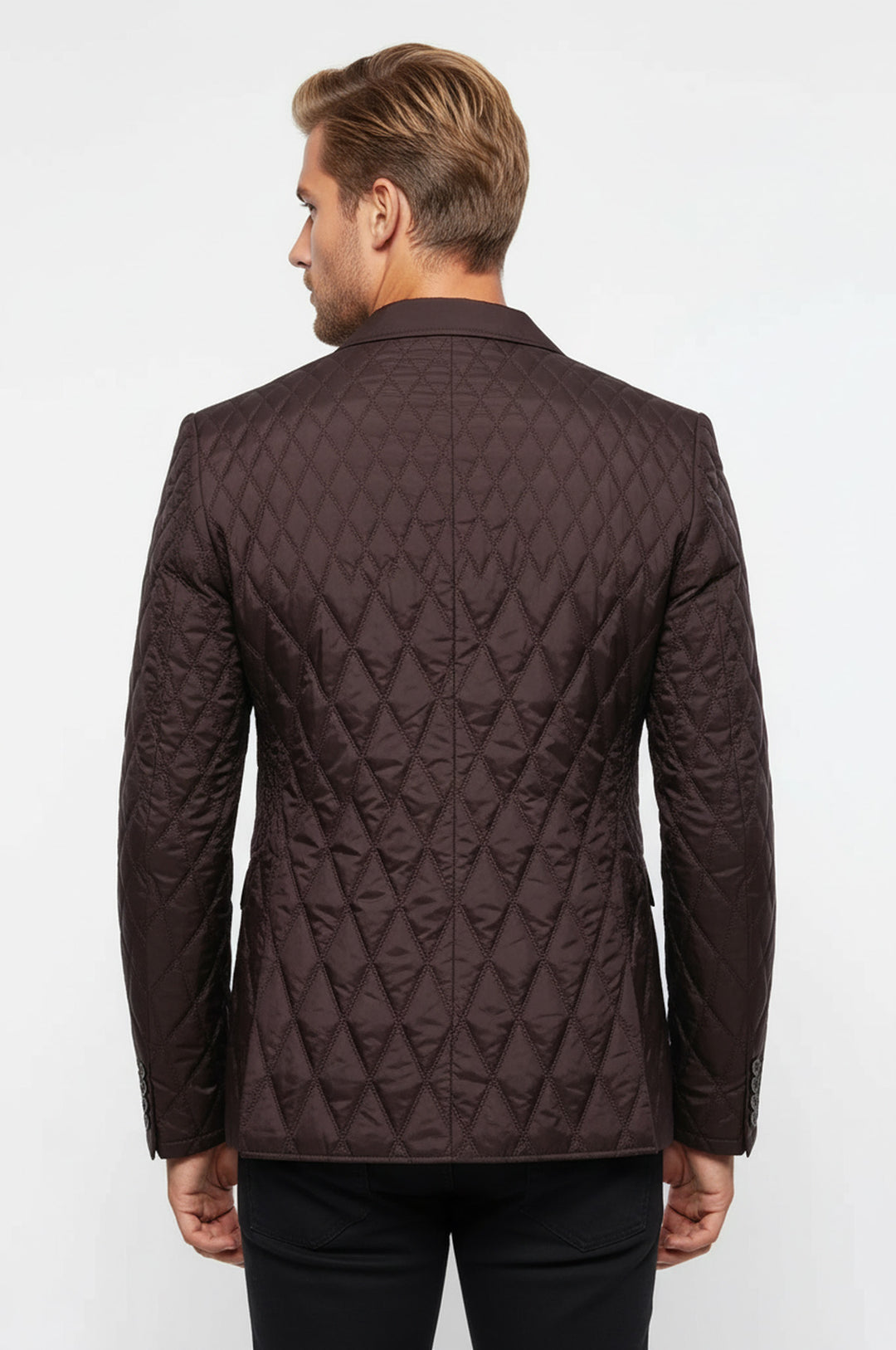 Kapitone Kahverengi Slim Fit Ceket - Wessi