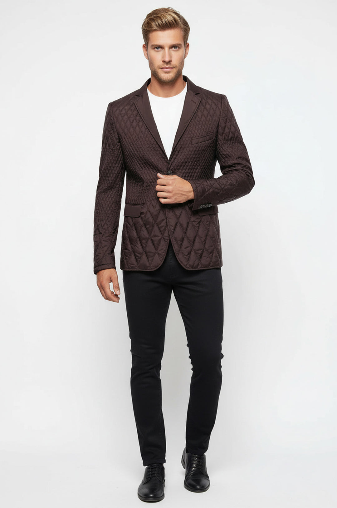 Kapitone Kahverengi Slim Fit Ceket - Wessi