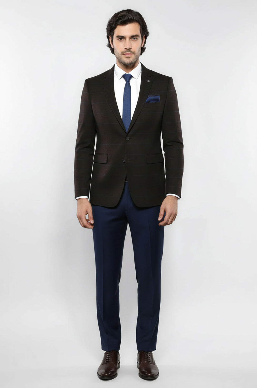 4 Drop Klasik Kahverengi Erkek Ceket - Wessi