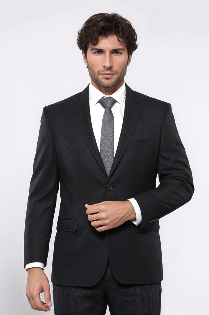 4 Drop Kaşe Füme Gri Erkek Ceket - Wessi