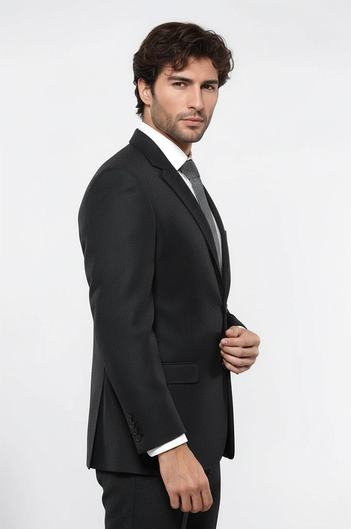 4 Drop Kaşe Füme Gri Erkek Ceket - Wessi