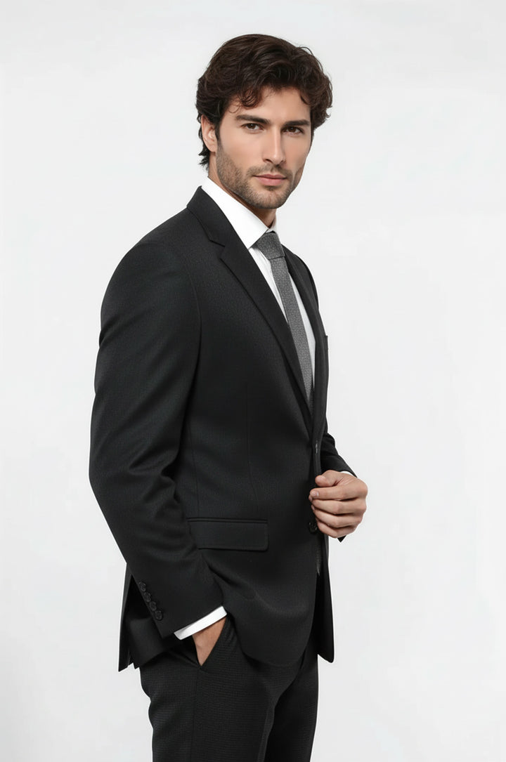 4 Drop Kaşe Füme Gri Erkek Ceket - Wessi