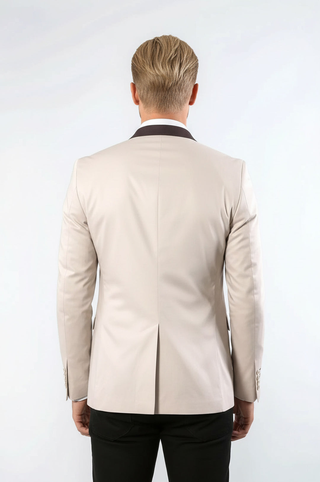 Tek Düğme Hakim Yaka Krem Erkek Ceket - Wessi