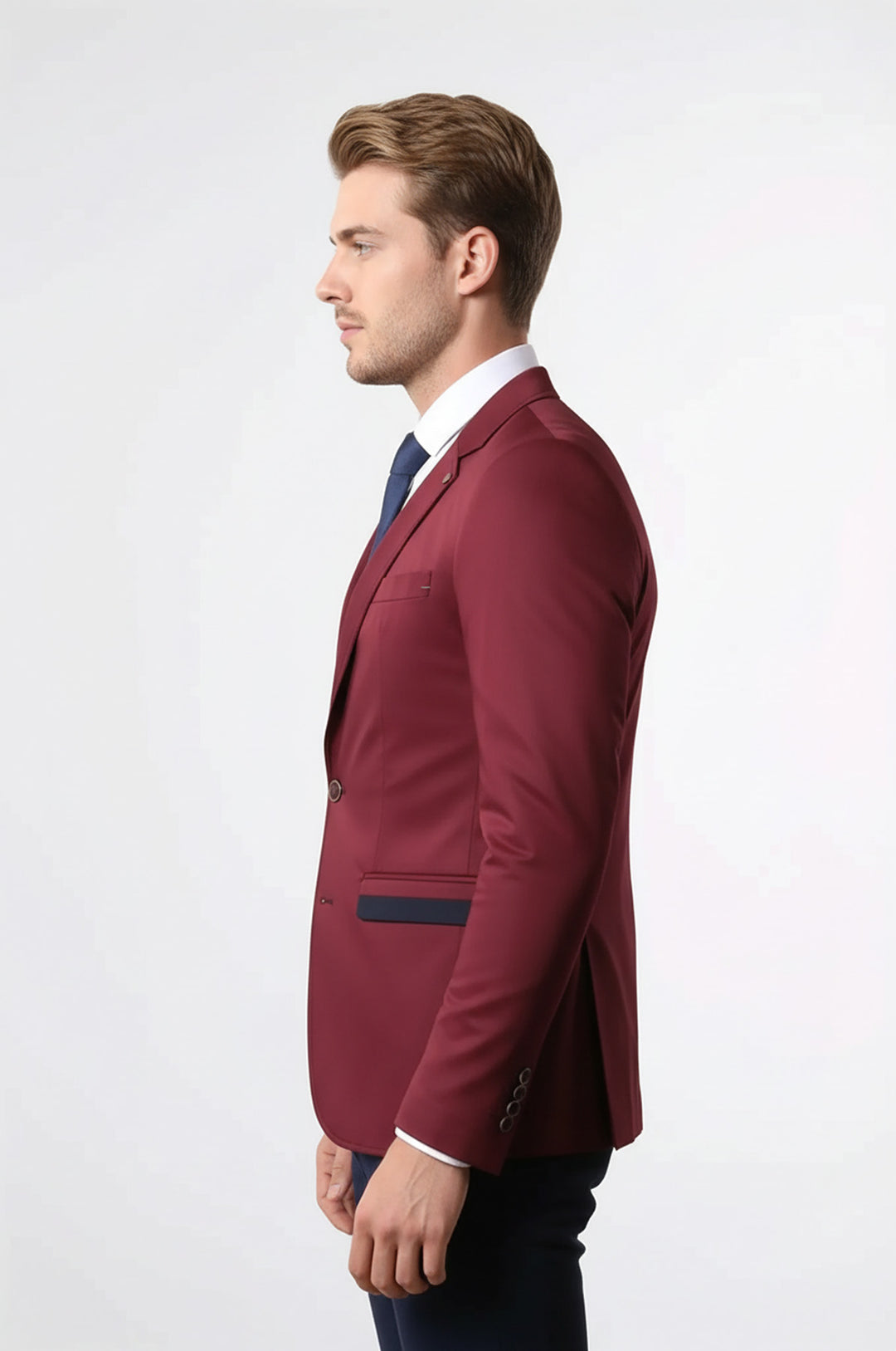 Hakim Yaka Bordo Erkek Ceket - Wessi