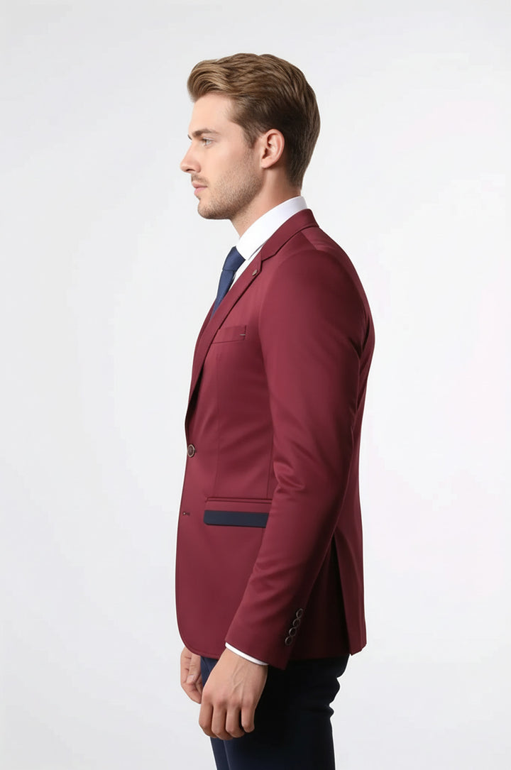 Hakim Yaka Bordo Erkek Ceket - Wessi