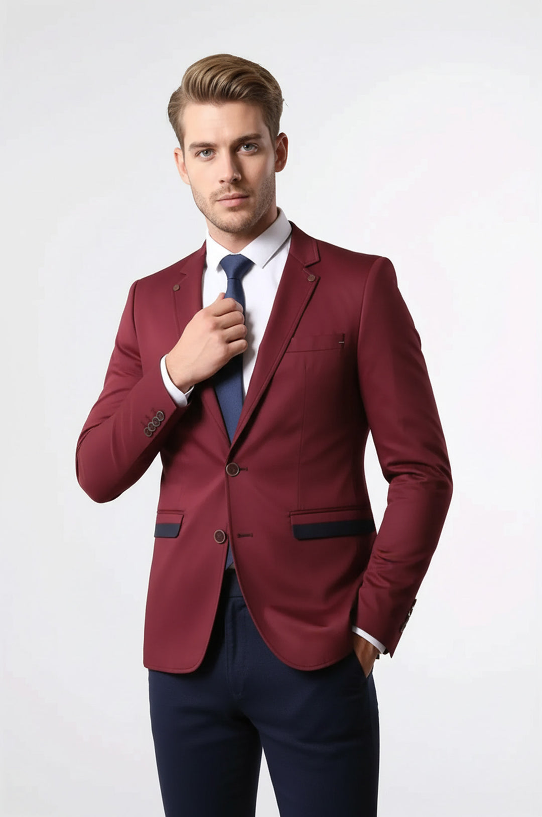 Hakim Yaka Bordo Erkek Ceket - Wessi