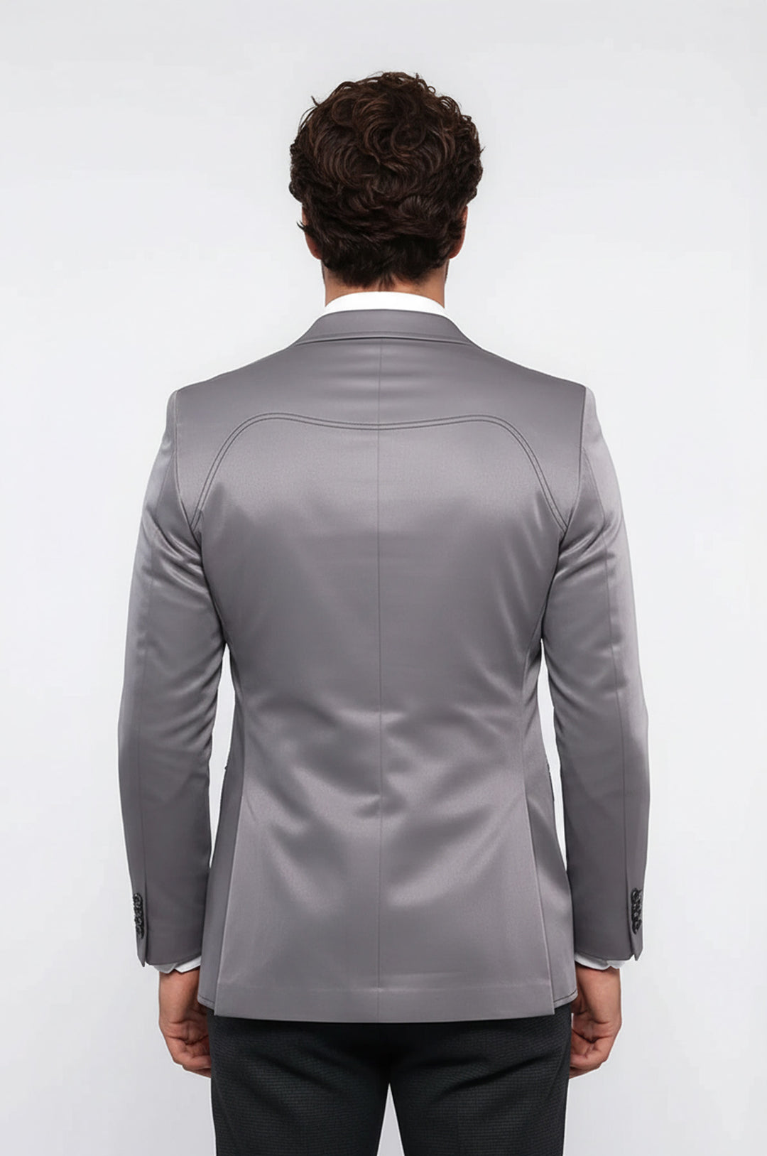 Yan Torba Cep Slim Fit Gri Ceket | Wessi