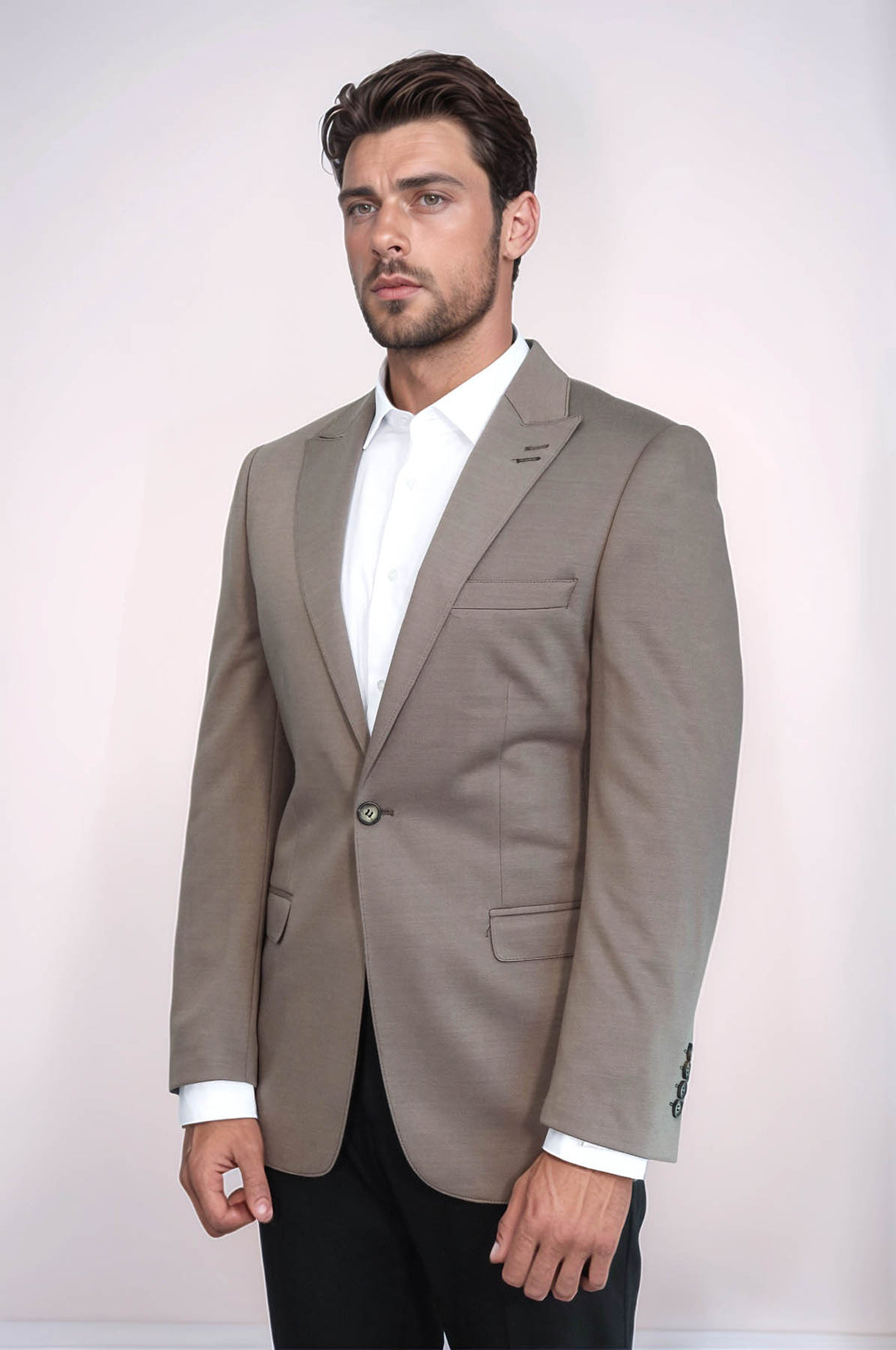 Penye Bej Slim Fit Ceket | Wessi