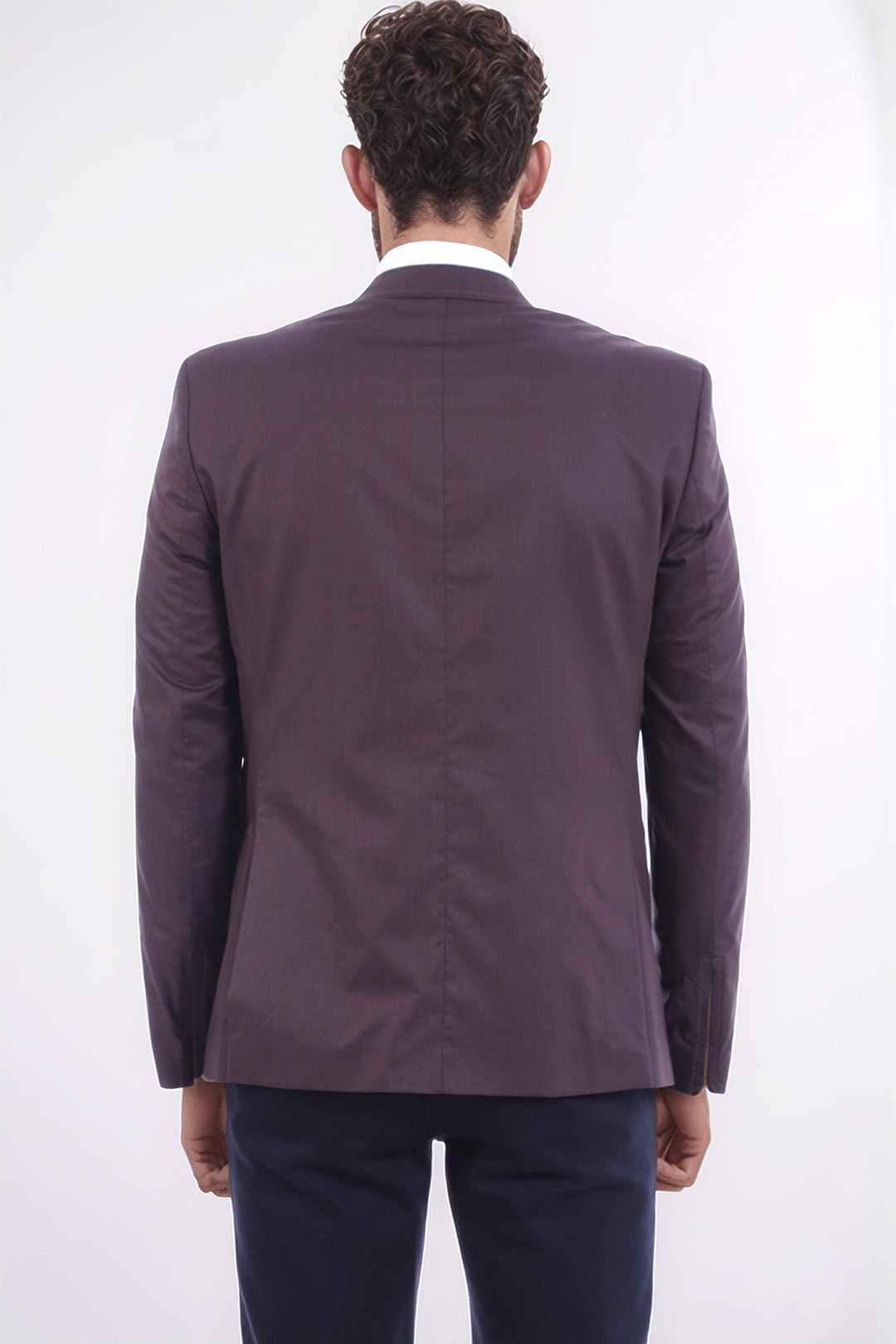 2 Düğmeli Cepleri Fermuarlı Erkek Kahverengi Ceket - Wessi