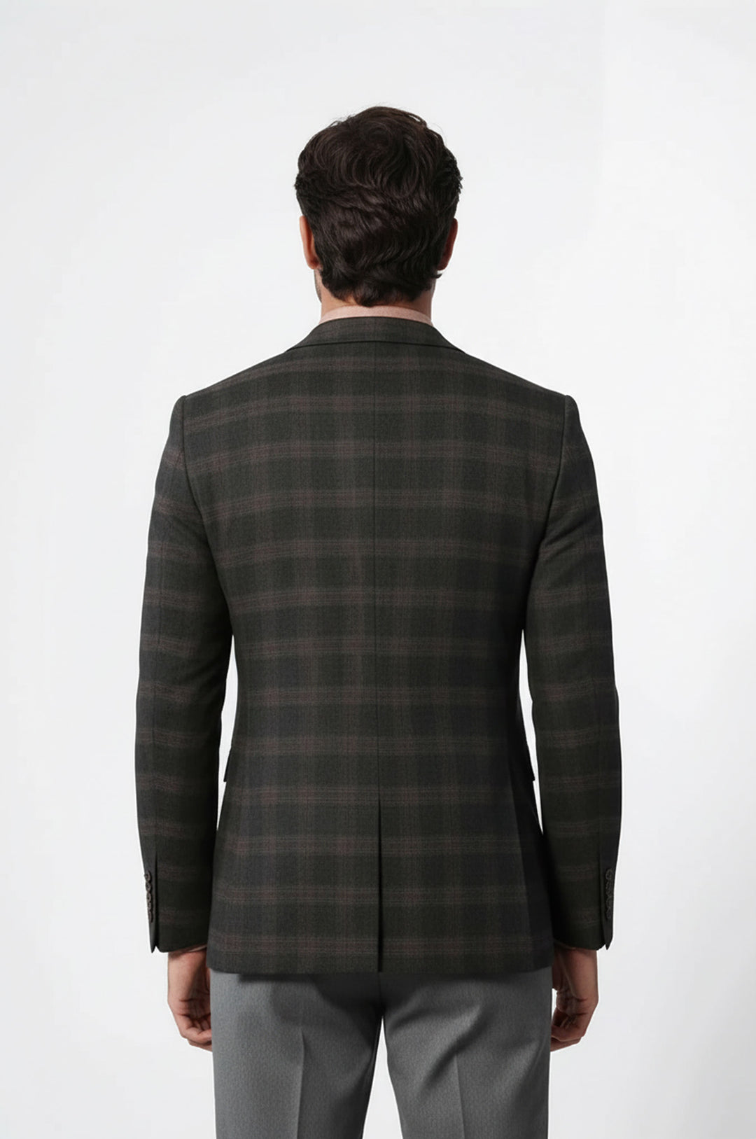 Ekose Desenli Yün Slimfit Ceket - Wessi