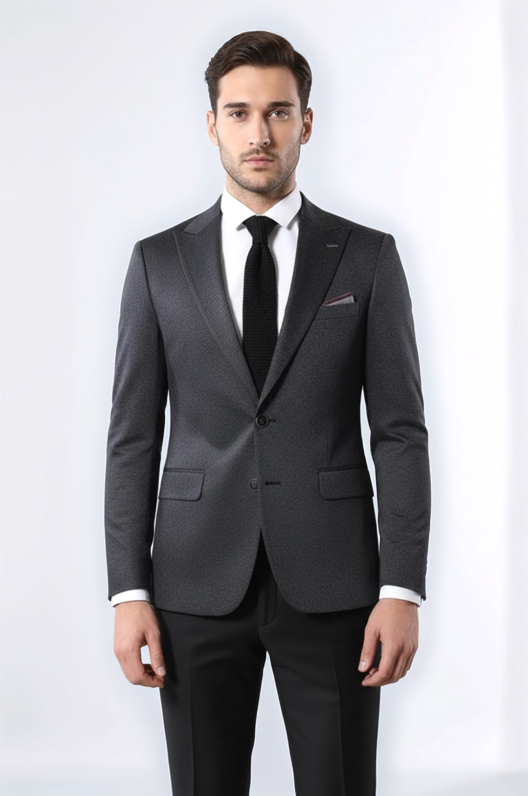 Tek Düğme Çift Yırtmaç Sivri Yaka Lacivert Ceket - Wessi