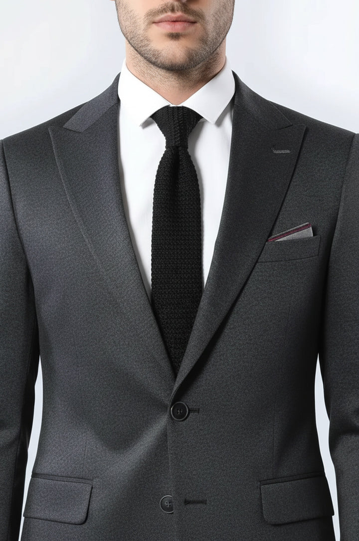 Tek Düğme Çift Yırtmaç Sivri Yaka Lacivert Ceket - Wessi