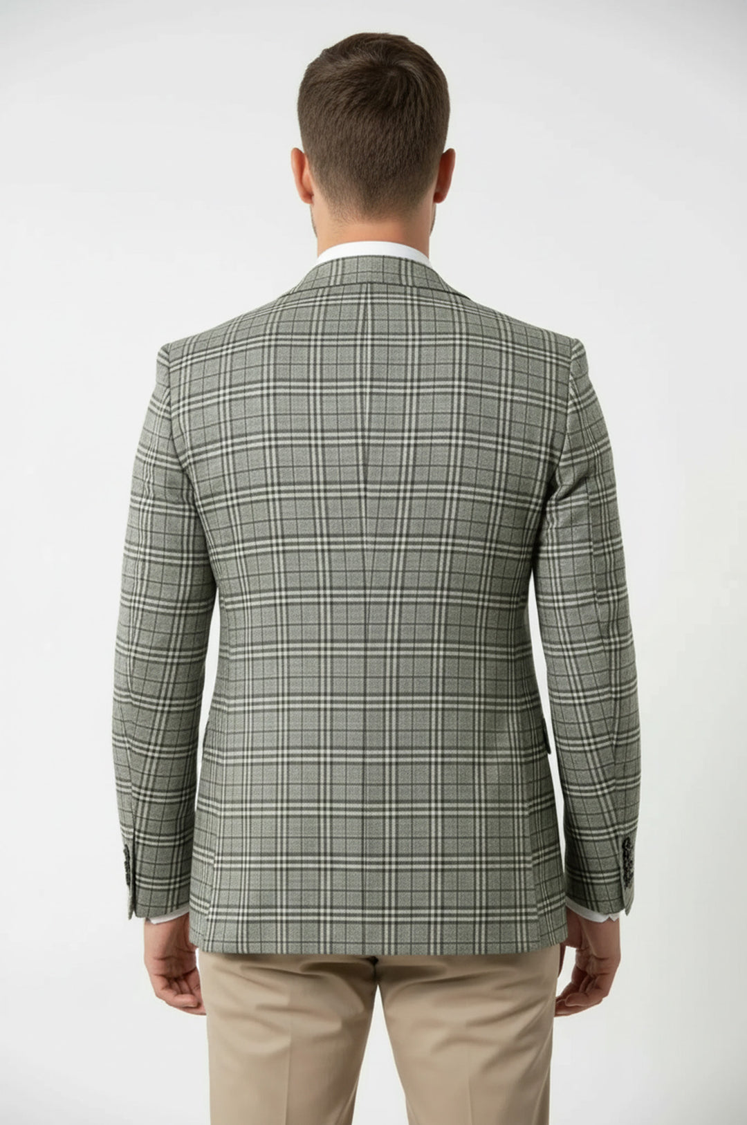 Ekose Haki Ceket Yelek Set - Wessi